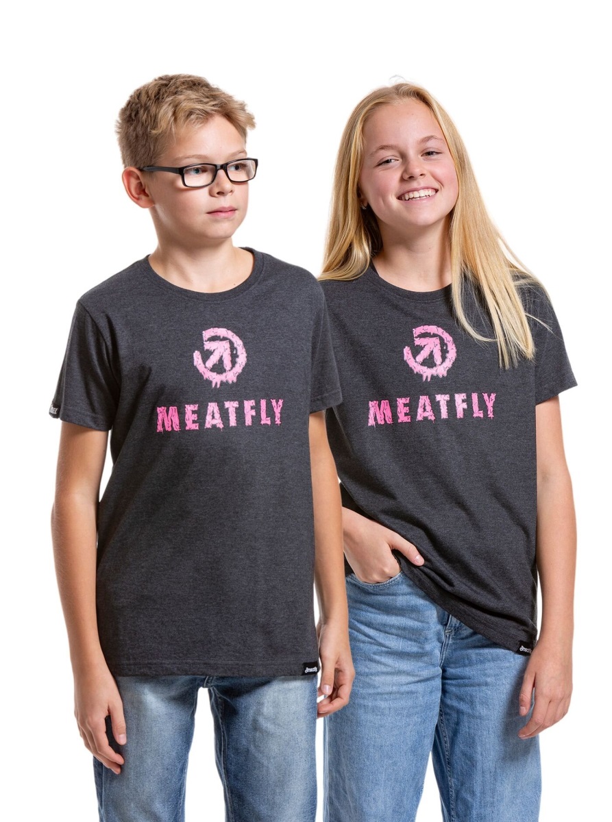 Dětské tričko meatfly melty tmavě šedá 158