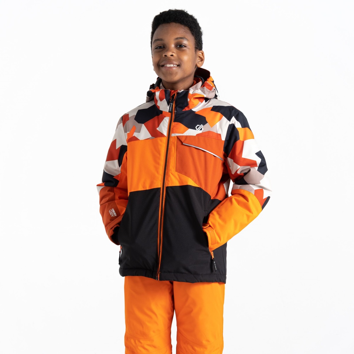 Dětská zimní lyžařská bunda dare2b traverse oranžová/černá 134-140