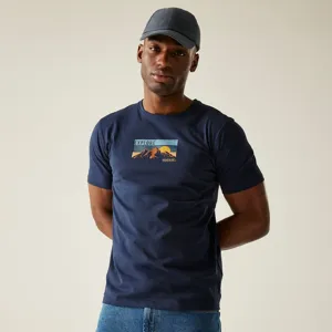 Pánské bavlněné tričko Regatta CLINE IX tmavě modrá Pánské bavlněné tričko Regatta CLINE IX tmavě modrá