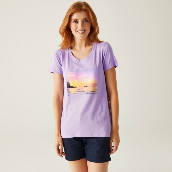 Dámské bavlněné tričko Regatta Filandra VIII fialová