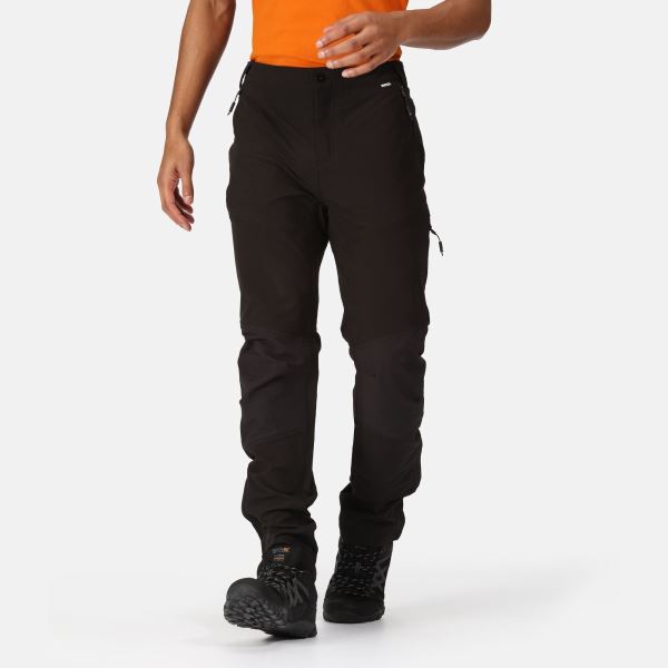 Pánské softshellové kalhoty Regatta QUESTRA - zkrácená délka černá