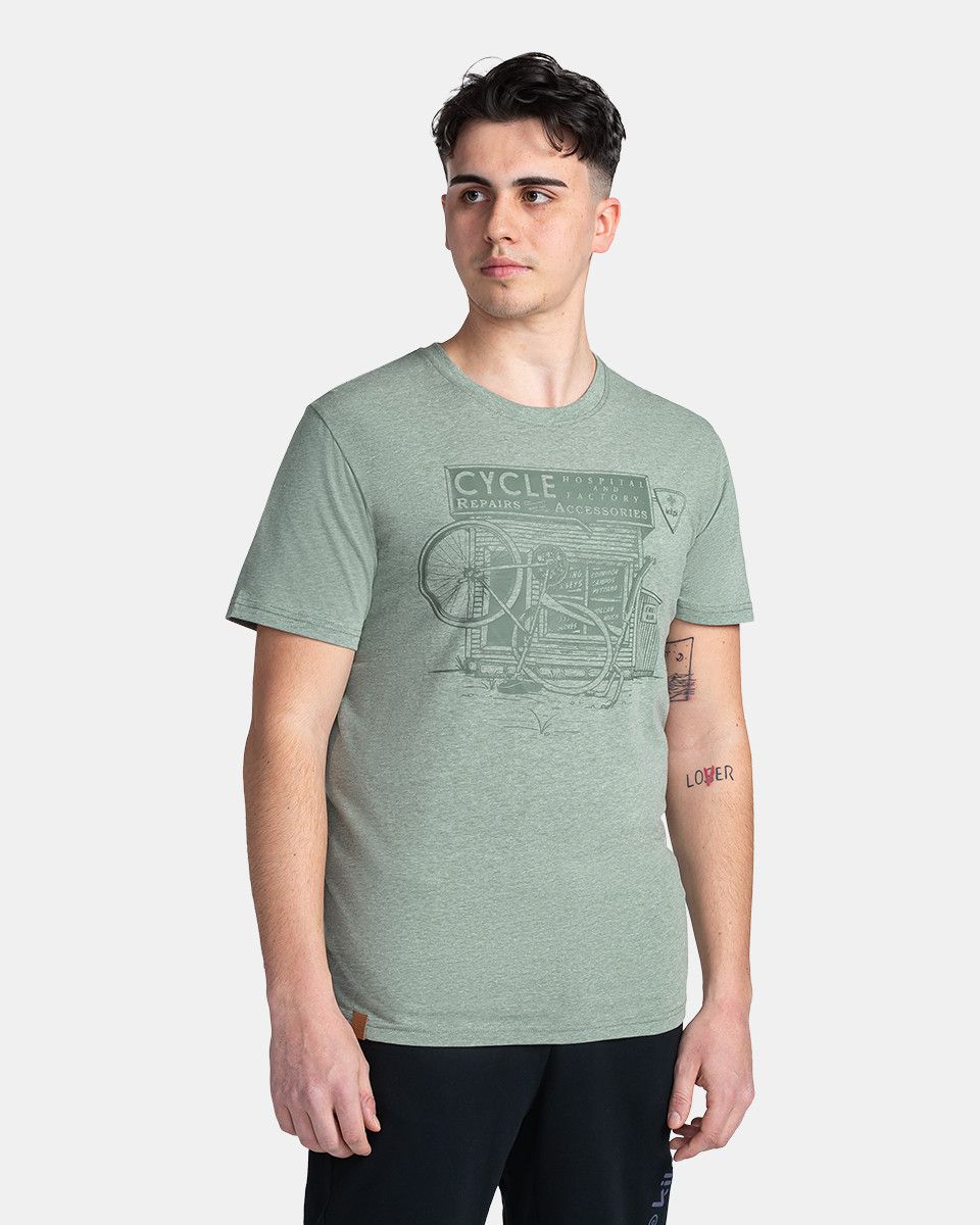 Levně Pánské bavlněné triko kilpi portela-m tmavě zelená 3xl