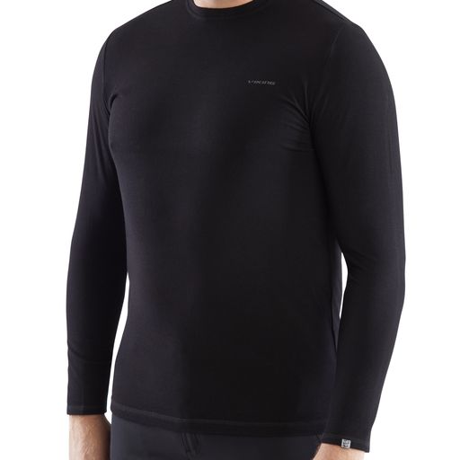 Pánské bambusové tričko s merino vlnou viking teres černá m