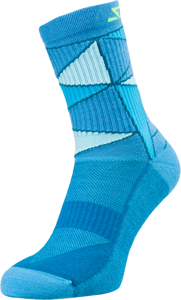 Unisex zateplené ponožky silvini vallonga modrá/limetková 42-44