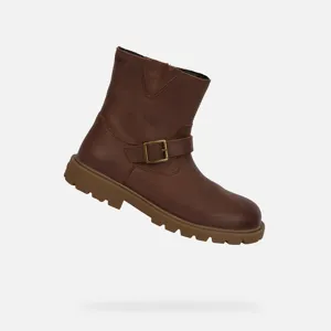 Dívčí kotníková obuv Geox Shaylax hnědá Dívčí kotníková obuv Geox Shaylax hnědá