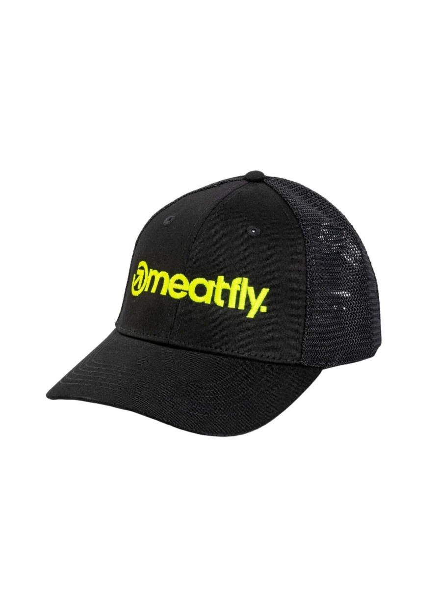 Kšiltovka meatfly mf logo trucker černá/žlutá one size