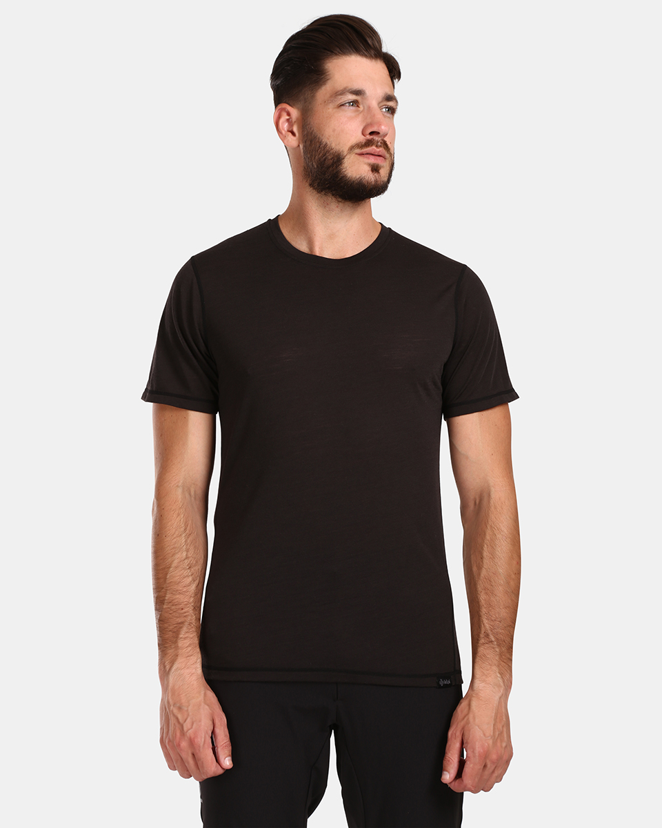 Pánské tričko z merino vlny kilpi sloper-m černá xxl