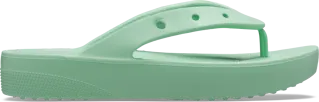 Dámské žabky Crocs CLASSIC PLATFORM světle zelená Dámské žabky Crocs CLASSIC PLATFORM světle zelená