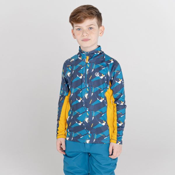 Dětské funkční triko Dare2b COMMIT modrá/žlutá