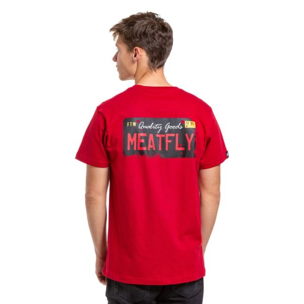 Pánské tričko Meatfly Plate červená