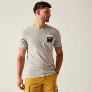 Pánské bavlněné tričko Regatta CLINE IX světle šedá Pánské bavlněné tričko Regatta CLINE IX světle šedá