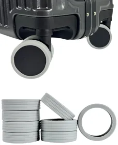 Ochranné silikonové návleky na dvojité kolečka kufru BERTOO - 8 kusů šedé Ochranné silikonové návleky na dvojité kolečka kufru BERTOO - 8 kusů šedé