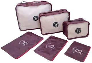 Cestovní organizéry do kufru BERTOO sada 6 ks - vínové Cestovní organizéry do kufru BERTOO sada 6 ks - vínové