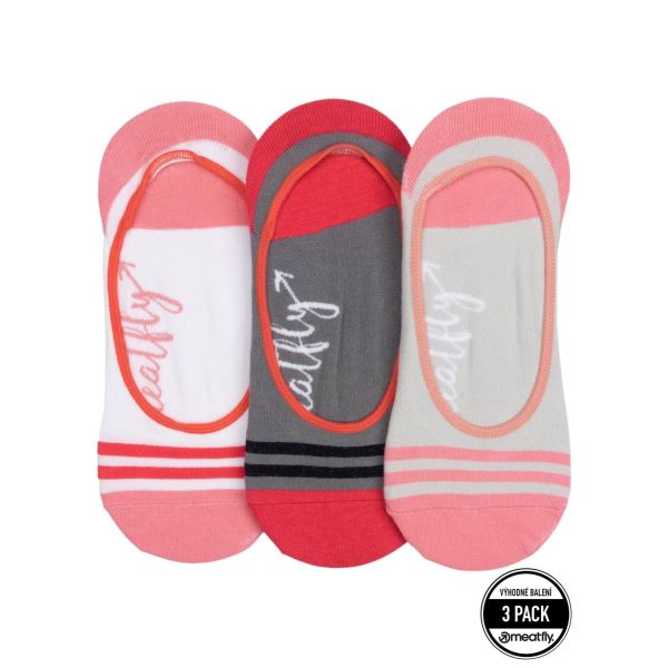 Dámské ponožky Meatfly Low Socks Triple Pack bílá/růžová