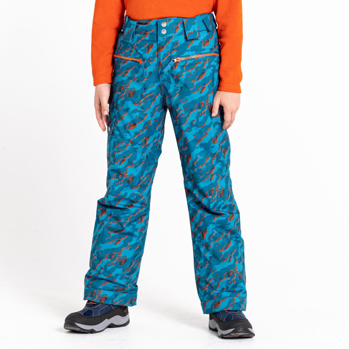 Levně Dětské zimní lyžařské kalhoty dare2b timeout ii modrá/oranžová 152