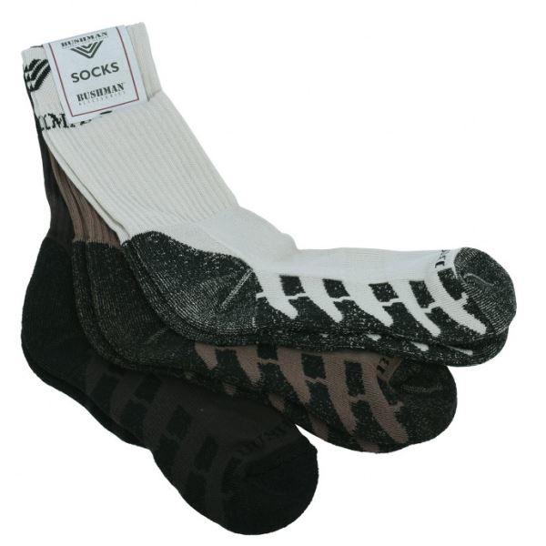 Unisex ponožky BUSHMANPromo Set Trek 3 béžová/hnědá