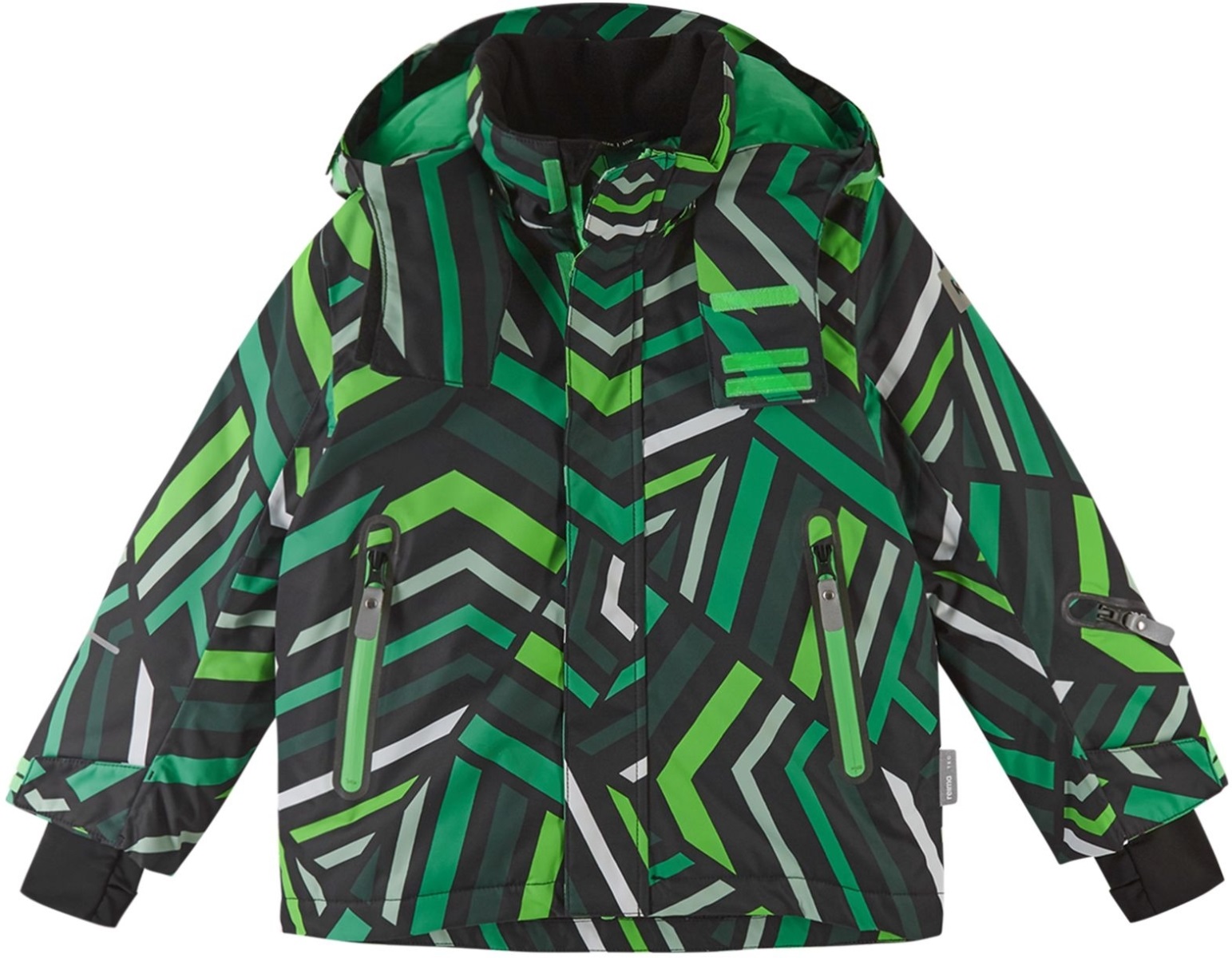 Chlapecká zimní lyžařská bunda reima kairala černá/zelená 104