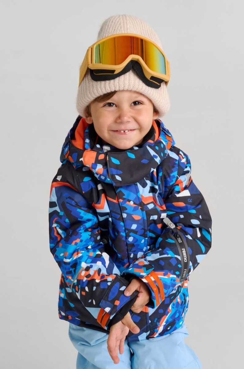 Chlapecká zimní lyžařská bunda reima kairala černá/modrá 128