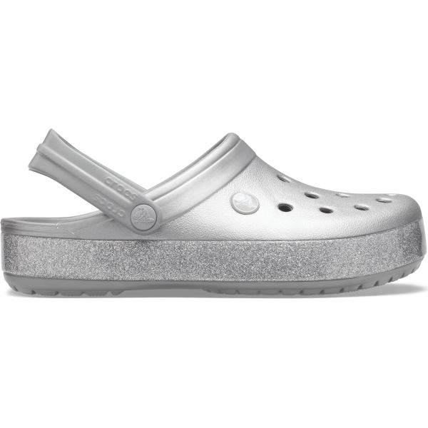 Dámské boty Crocs CROCBAND Printed Clog stříbrná