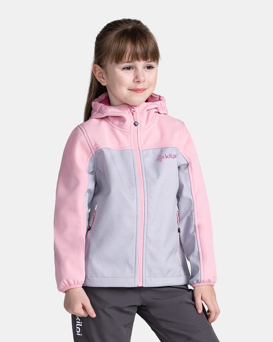 Levně Dívčí softshellová bunda kilpi ravia-j světle růžová 110-116