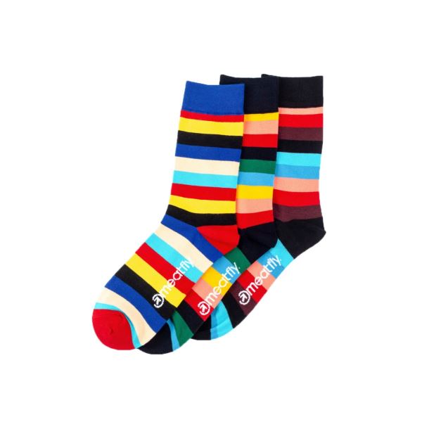 Meatfly ponožky Regular Stripe socks - S19 Triple pack