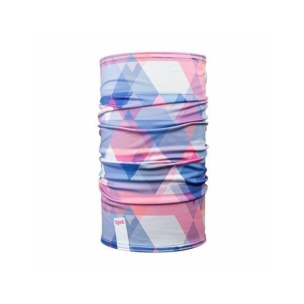 Multifunkční zimní nákrčník Bjež GEO růžová/modrá