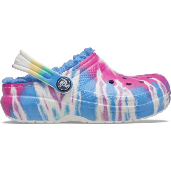 Dětské boty Crocs CLASSIC LINED TIE DYE modrá