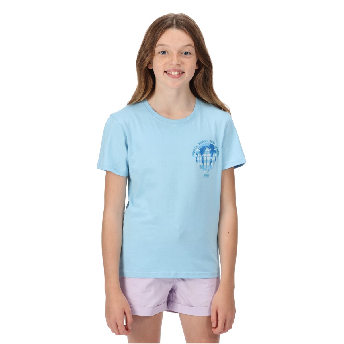 Dětské bavlněné tričko regatta bosley v světle modrá 134-140