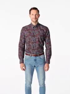 Pánská elegantní slim fit košile CityZen VIGO hnědá/modrá Pánská elegantní slim fit košile CityZen VIGO hnědá/modrá