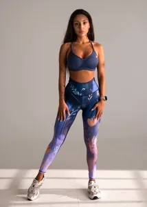 Dámské legíny KFIT® Moonlit Bloom modrá Dámské legíny KFIT® Moonlit Bloom modrá