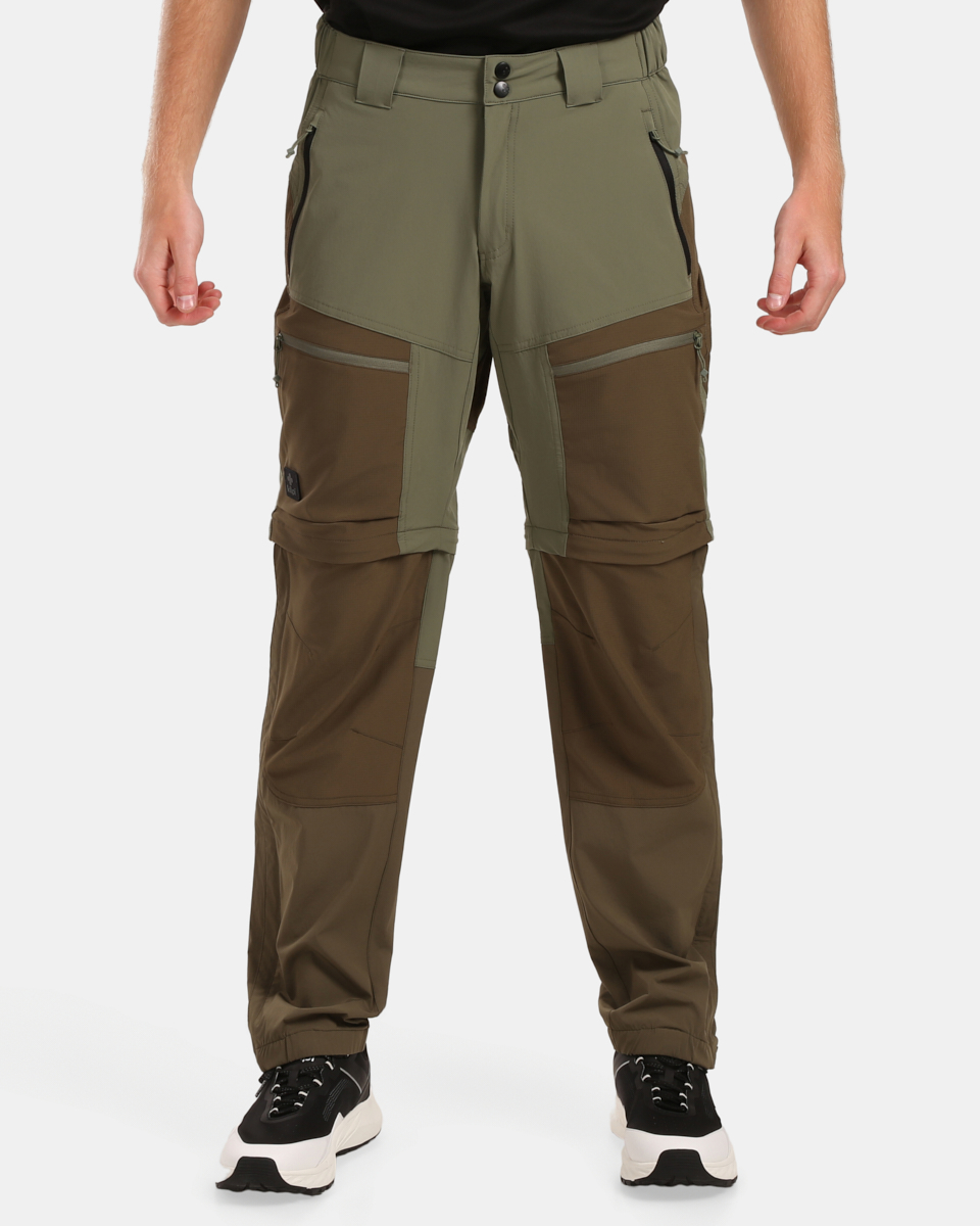 Pánské outdoorové odepínací kalhoty kilpi hosio-m khaki ls