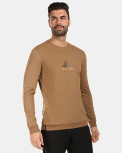 Pánské bavlněné tričko s dlouhým rukávem Kilpi BASE-M hnědá Pánské bavlněné tričko s dlouhým rukávem Kilpi BASE-M hnědá