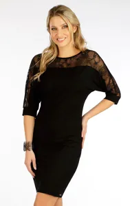 Dámské šaty s 3/4 rukávem 5F157 LITEX černá Dámské šaty s 3/4 rukávem 5F157 LITEX černá