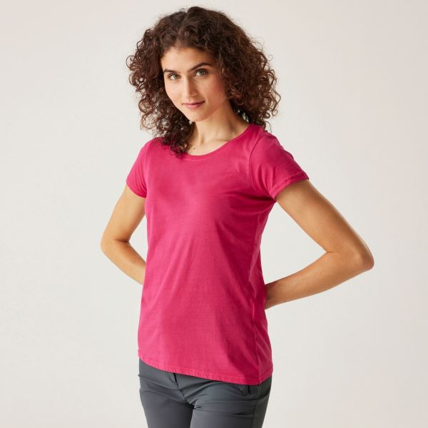 Dámské bavlněné tričko Regatta CARLIE růžová