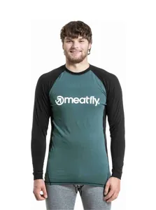 Pánské merino tričko Meatfly Carl černá/zelená Pánské merino tričko Meatfly Carl černá/zelená