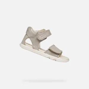 Dívčí barefoot sandály Geox Sandal Steppieup béžová Dívčí barefoot sandály Geox Sandal Steppieup béžová