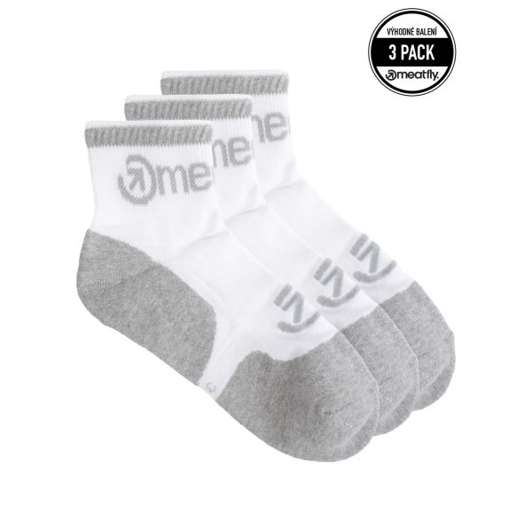Unisex ponožky Meatfly Middle Triple bílá