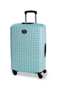Obal na cestovní kufr BERTOO - tyrkysová/puntíky Obal na cestovní kufr BERTOO - tyrkysová/puntíky