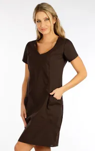 Dámské šaty s krátkým rukávem 5F221 LITEX čokoládová Dámské šaty s krátkým rukávem 5F221 LITEX čokoládová