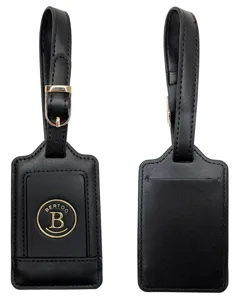 Bertoo jmenovka na zavazadlo Torino černá/zlatá-PU Bertoo jmenovka na zavazadlo Torino černá/zlatá-PU