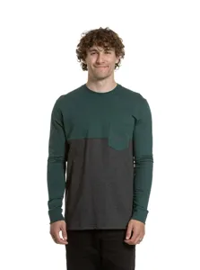Pánské tričko s dlouhým rukávem Meatfly Harvey zelená/šedá Pánské tričko s dlouhým rukávem Meatfly Harvey zelená/šedá