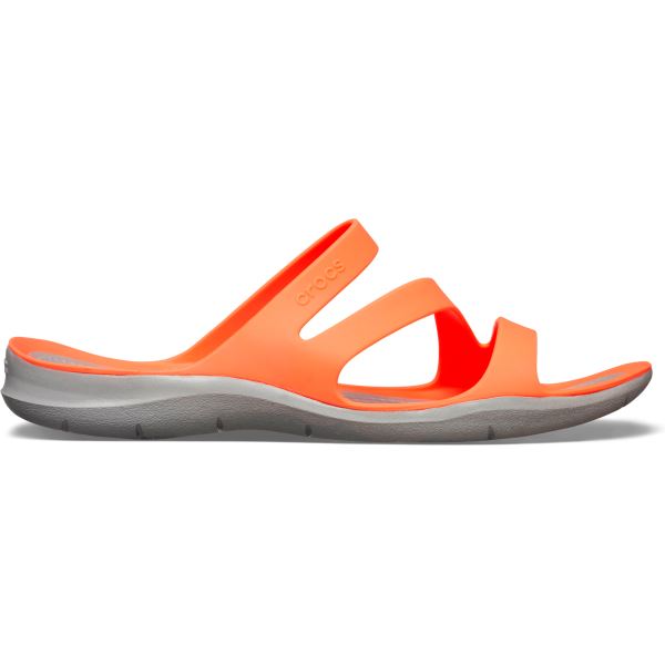 Dámské pantofle Crocs SWIFTWATER Sandal W korálově oranžová/šedá