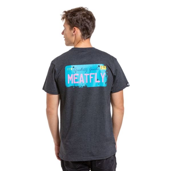 Pánské tričko Meatfly Plate tmavě šedá