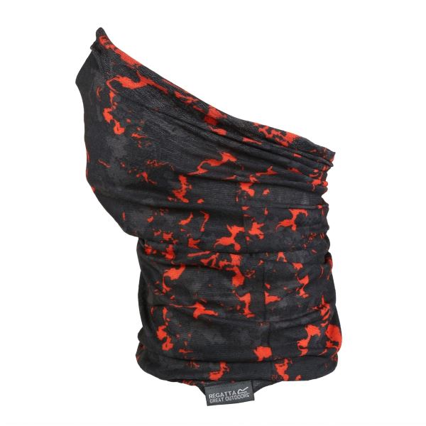 Dětský multifunkční šátek Regatta MULTITUBE černá/oranžová