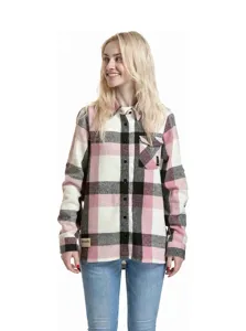 Dámská košile Meatfly Dora Premium růžová/hnědá Dámská košile Meatfly Dora Premium růžová/hnědá