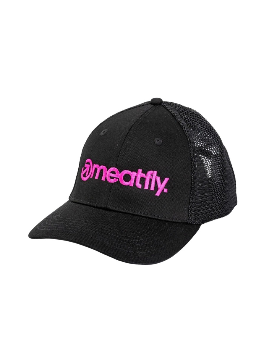 Kšiltovka meatfly mf logo trucker černá/růžová one size