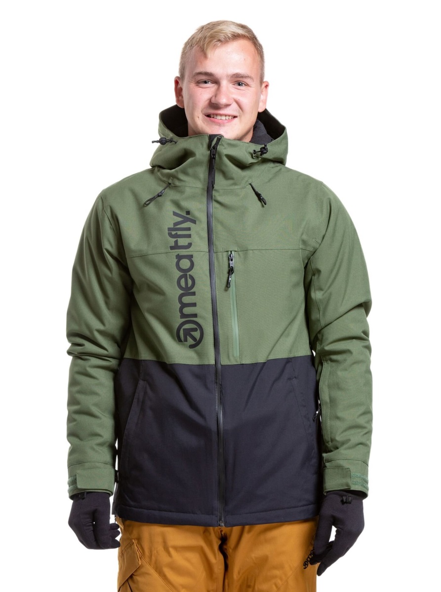 Pánská snb & ski bunda meatfly shader zelená/černá l