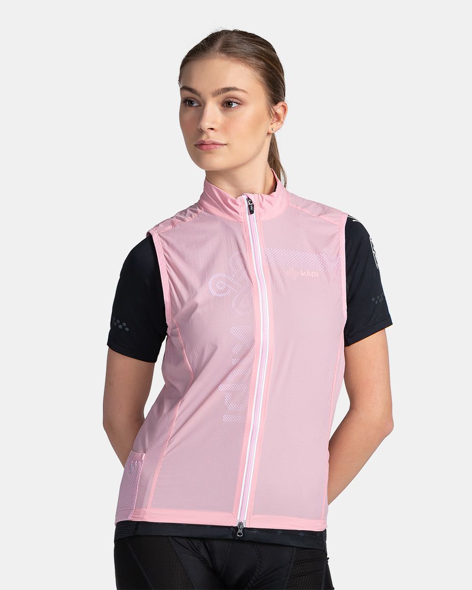 Dámská cyklistická vesta kilpi flow-w světle růžová 40