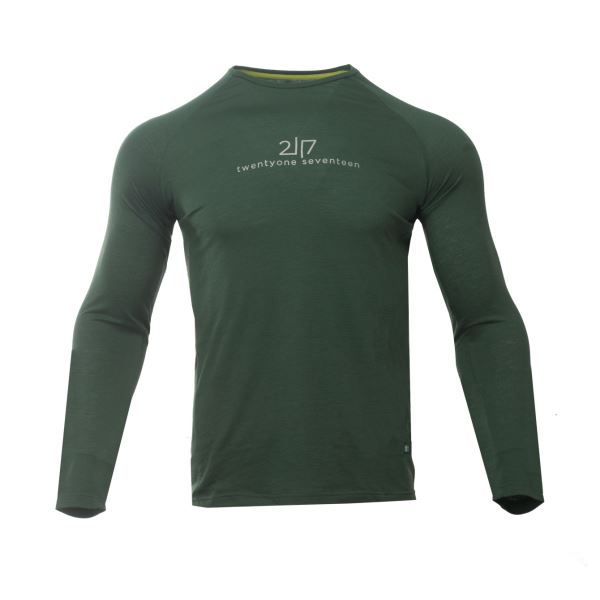 Pánské merino tričko s dlouhým rukávem 2117 LUTTRA zelená