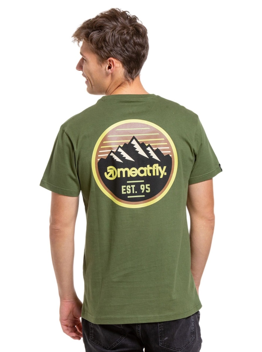 Pánské tričko meatfly peaky zelená m